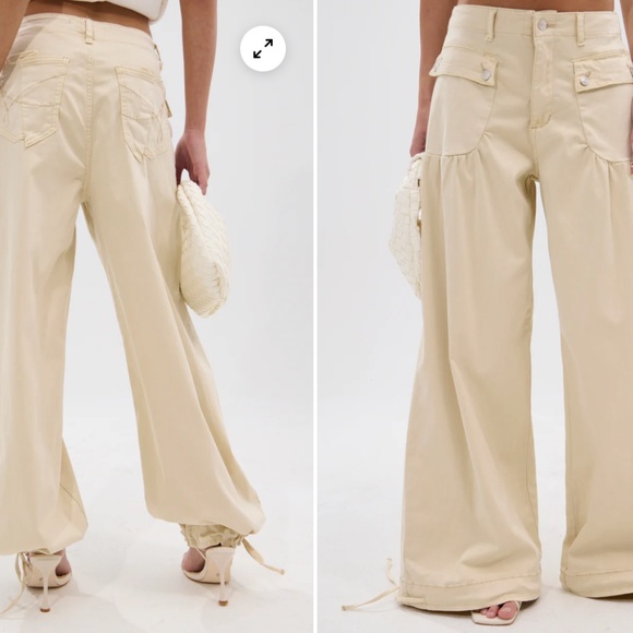 LAY IT LOW BALLOON PANT IN BEIGE - XL - Picture 4 of 5